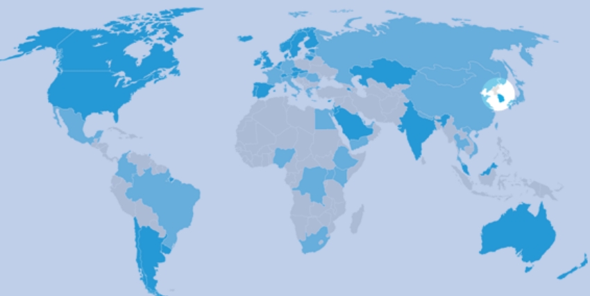 SNOMED CT Partners and Members - world map